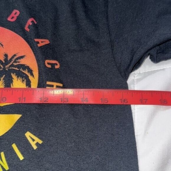 Venice Beach California Sunset Graphic T-Shirt Black Jerzees Dri-Power S Cotton/ - Picture 2 of 10